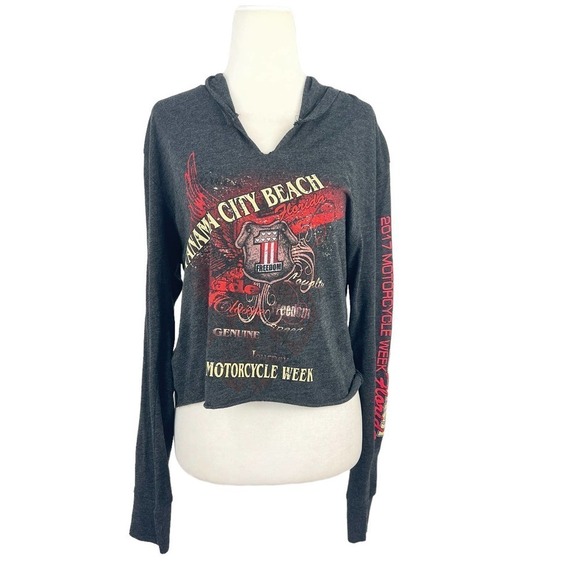 Next LEVEL 2017 MOTORCYCLE WEEK FLORIDA LONG SLEEVE GRAPHIC HOODIE GRAY SMALL‎ - Picture 1 of 9